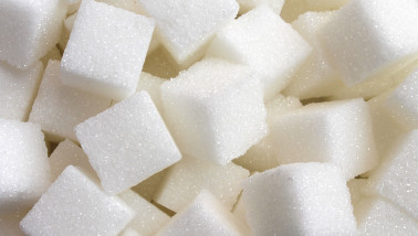 Stapel witte suikerklontjes