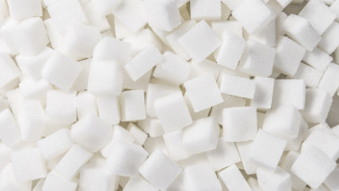 Stapel witte suikerklontjes