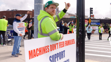 De haven van Boston langs de Oost- en Golfkust, havenarbeiders gingen in staking